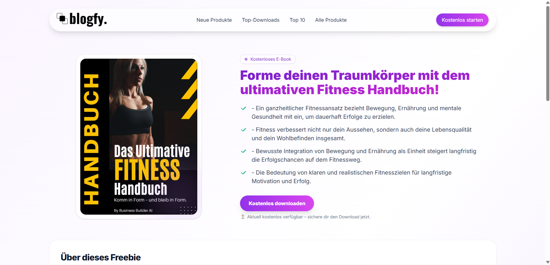 Landingpage Screenshot